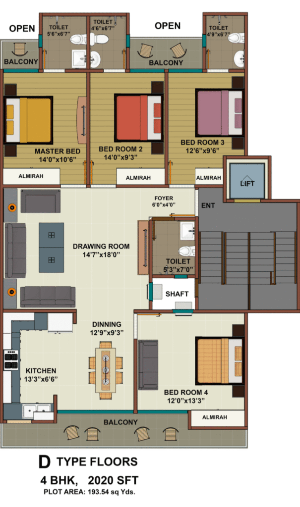 4BHK Floor plan